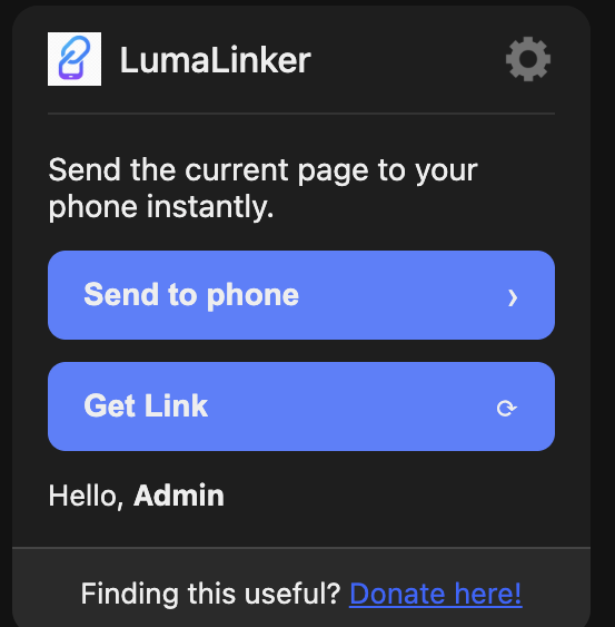 LumaLinker Chrome Extension Screenshot